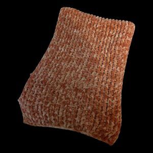 "5/$25" Hand Knitted Rust Orange Cozy Basket Throw Autumn Fall Decor